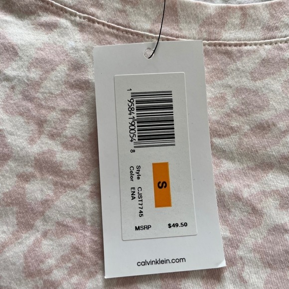 NWTCalvin Klein Jeans Women's Pink Animal Print Tie Front T-Shirt CJST7745 Sm - Picture 8 of 8